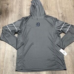 Detroit Tiger Gray Hooded Long Sleeve Shirt Hooded